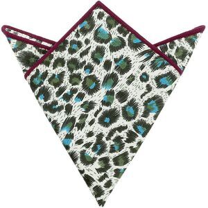 Pocket Squares Leopard Printed Wild Handkerchiefs for Casual Formal Teal